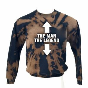 THE MAN THE LEGEND Funny Nerd Humor Acid Washed Pullover Crewneck Sweatshirt Y2K